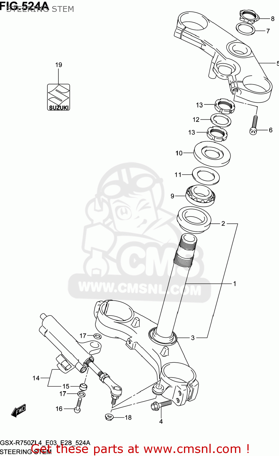 STEERING STEM GSXR750Z 2014 (L4) USA (E03)