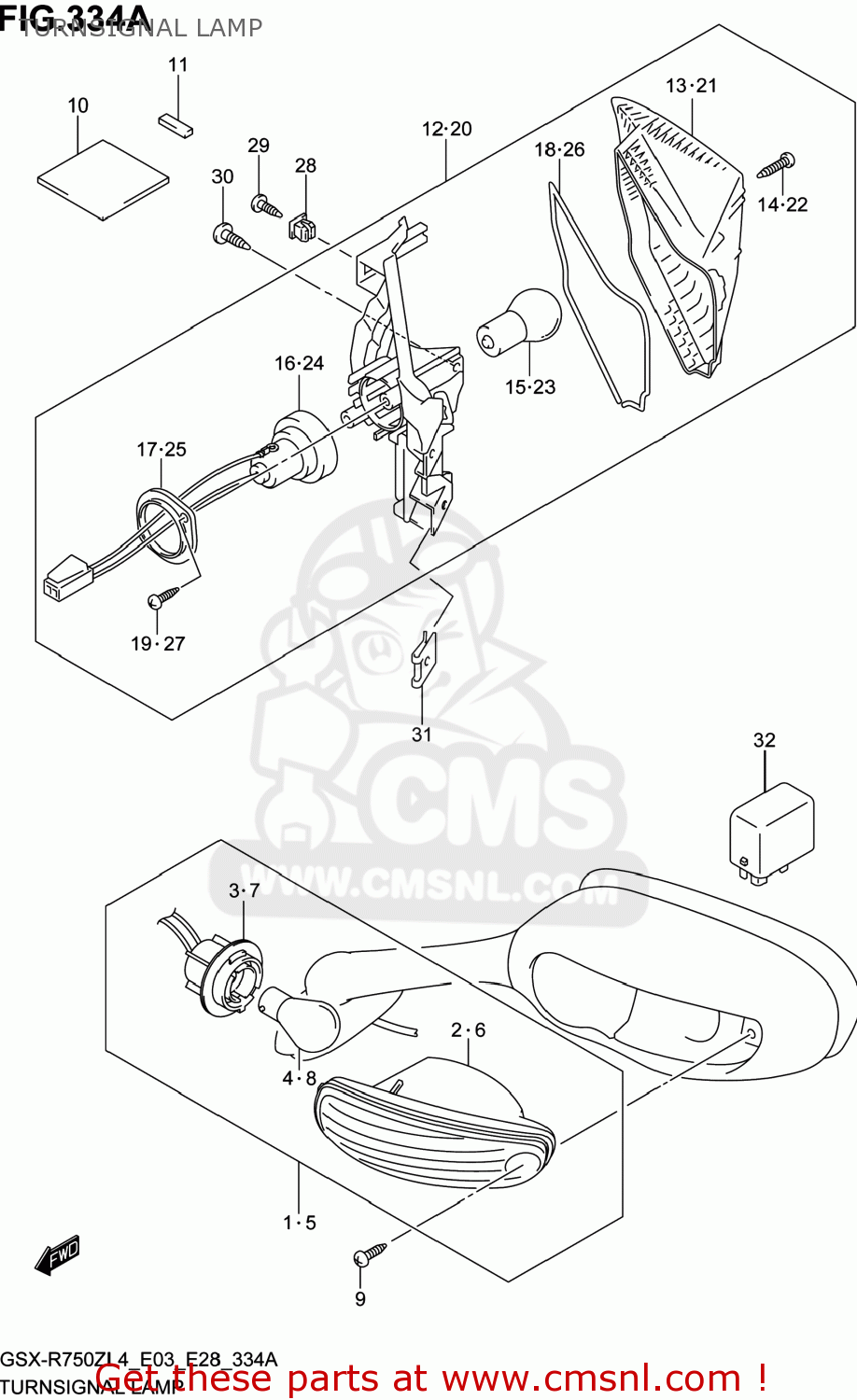 TURNSIGNAL LAMP GSXR750Z 2014 (L4) USA (E03)