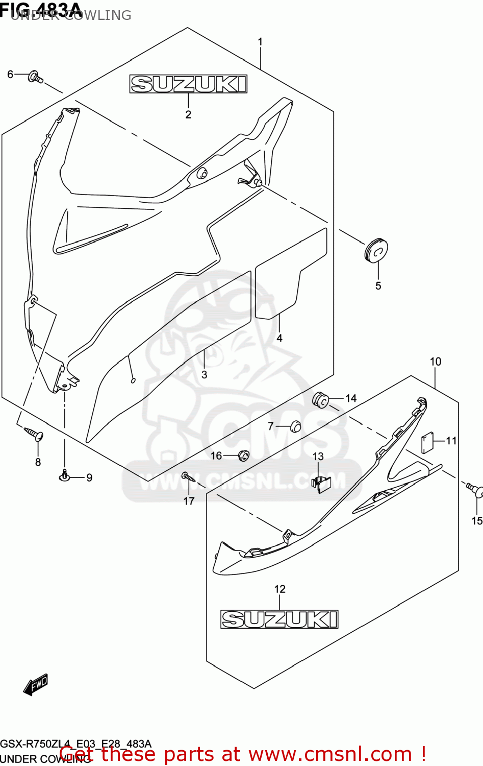 UNDER COWLING GSXR750Z 2014 (L4) USA (E03)