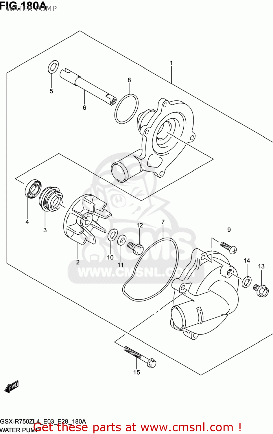 WATER PUMP GSXR750Z 2014 (L4) USA (E03)