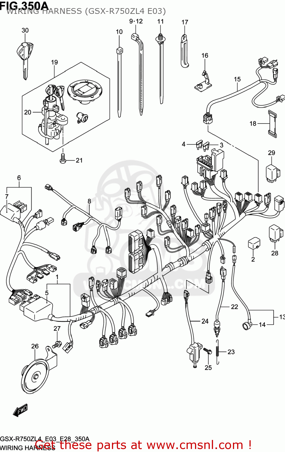 WIRING HARNESS (GSX-R750ZL4 E03) GSXR750Z 2014 (L4) USA (E03)
