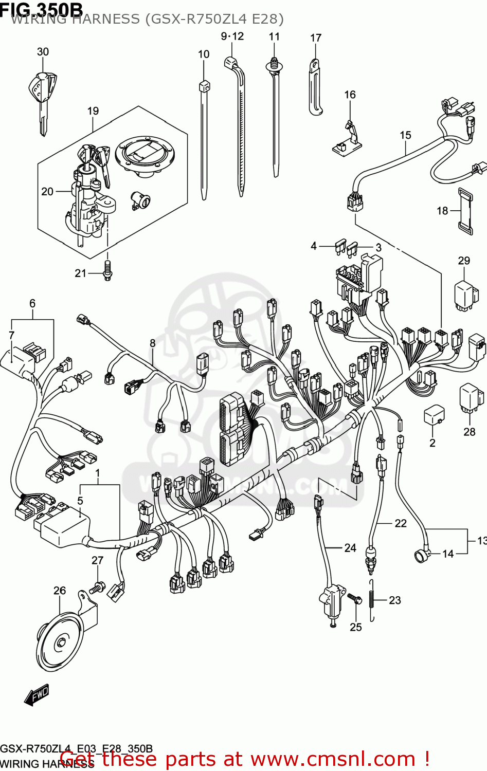 WIRING HARNESS (GSX-R750ZL4 E28) GSXR750Z 2014 (L4) USA (E03)