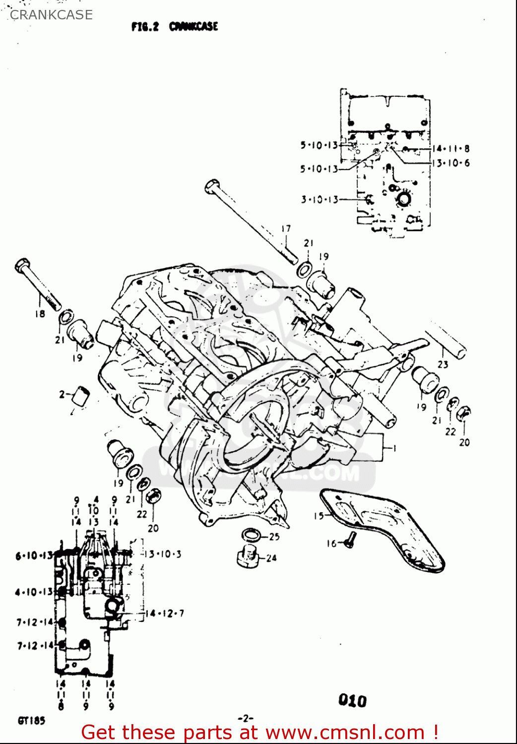 CRANKCASE GT185 1973 1974 1975 1976 1977 (K) (L) (M) (A) (B) USA (E03)