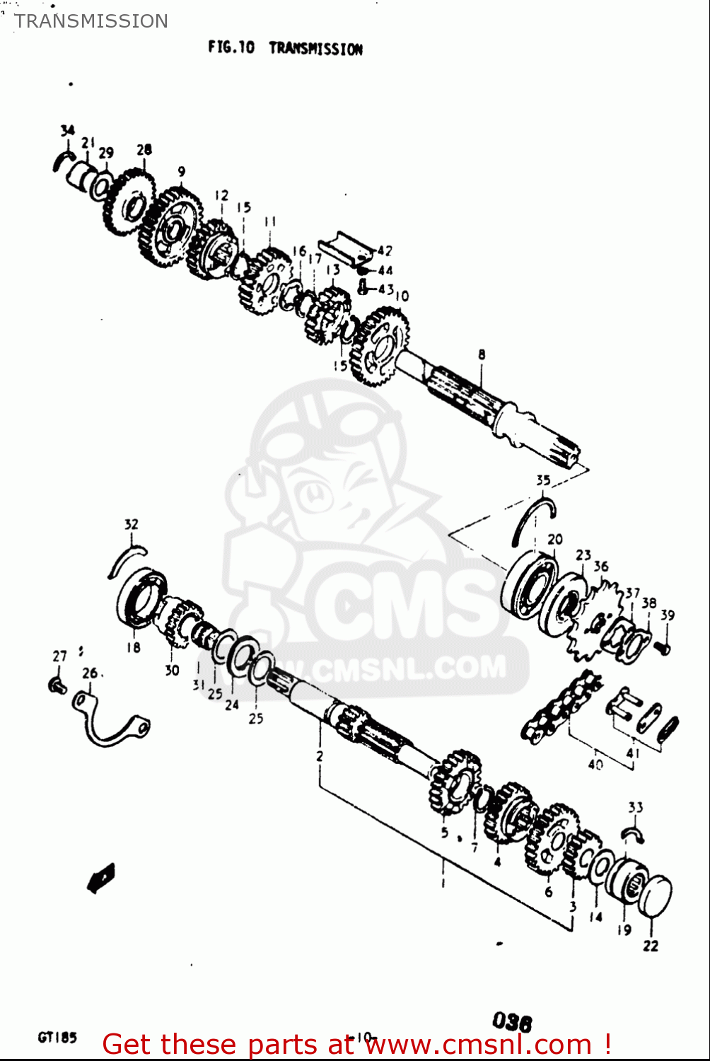 TRANSMISSION GT185 1973 1974 1975 1976 1977 (K) (L) (M) (A) (B) USA (E03)