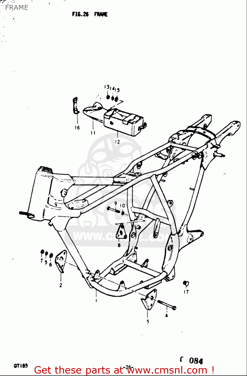 FRAME GT185 1973 1974 1975 1976 1977 (K) (L) (M) (A) (B) USA (E03)