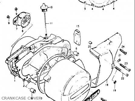 CRANKCASE COVER - GT185 1973 1974 1975 1976 1977 (K) (L) (M) (A) (B) USA (E03)