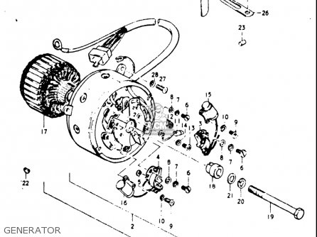 GENERATOR - GT185 1973 1974 1975 1976 1977 (K) (L) (M) (A) (B) USA (E03)