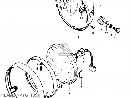 HEADLAMP (GT185M - GT185 1973 1974 1975 1976 1977 (K) (L) (M) (A) (B) USA (E03)