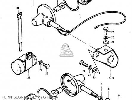 TURN SIGNAL LAMP (GT185A - GT185 1973 1974 1975 1976 1977 (K) (L) (M) (A) (B) USA (E03)