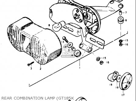 REAR COMBINATION LAMP (GT185K - GT185 1973 1974 1975 1976 1977 (K) (L) (M) (A) (B) USA (E03)