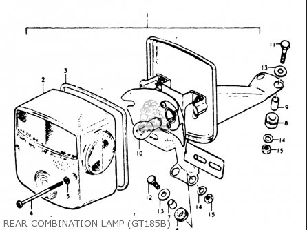 REAR COMBINATION LAMP (GT185B) - GT185 1973 1974 1975 1976 1977 (K) (L) (M) (A) (B) USA (E03)