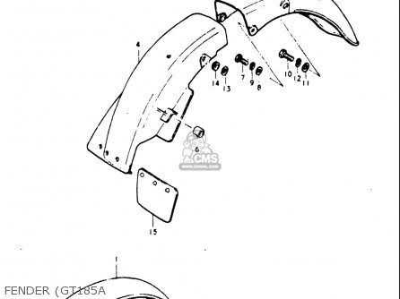 FENDER (GT185A - GT185 1973 1974 1975 1976 1977 (K) (L) (M) (A) (B) USA (E03)