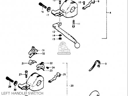 LEFT HANDLE SWITCH - GT185 1973 1974 1975 1976 1977 (K) (L) (M) (A) (B) USA (E03)