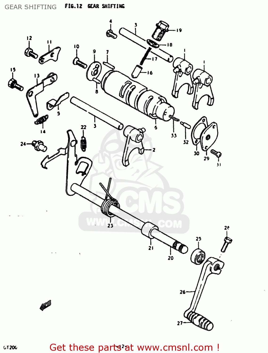 GEAR SHIFTING GT200 1979 (N) GENERAL EXPORT (E01)
