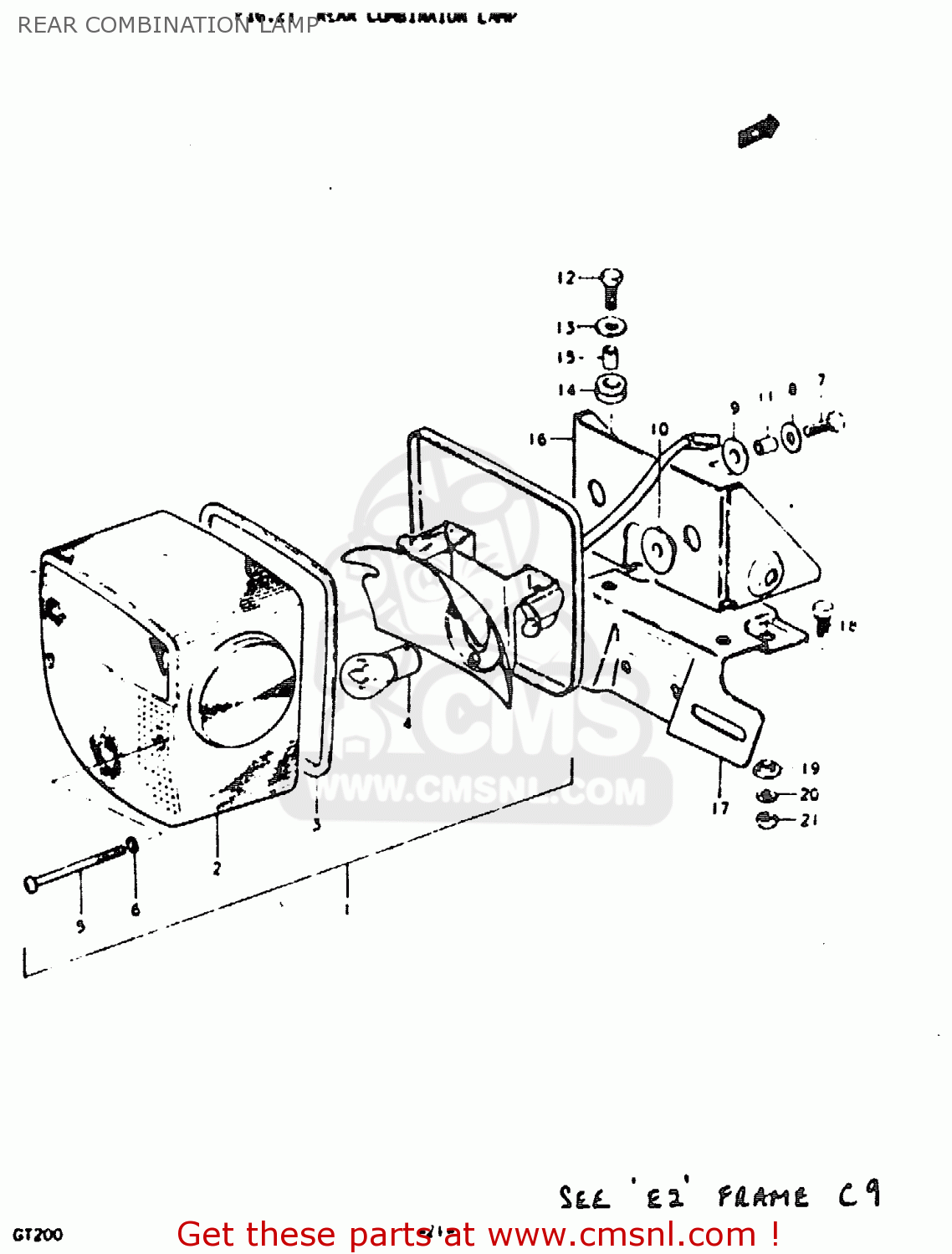 REAR COMBINATION LAMP GT200 1979 (N) GENERAL EXPORT (E01)