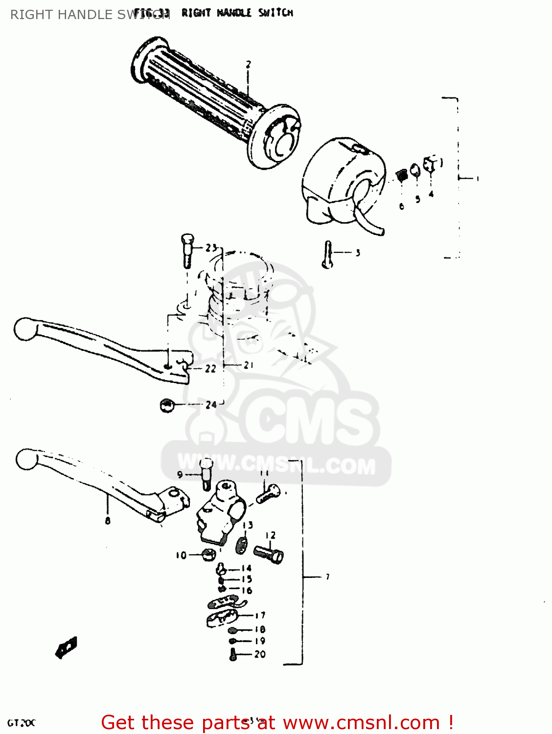 RIGHT HANDLE SWITCH GT200 1979 (N) GENERAL EXPORT (E01)