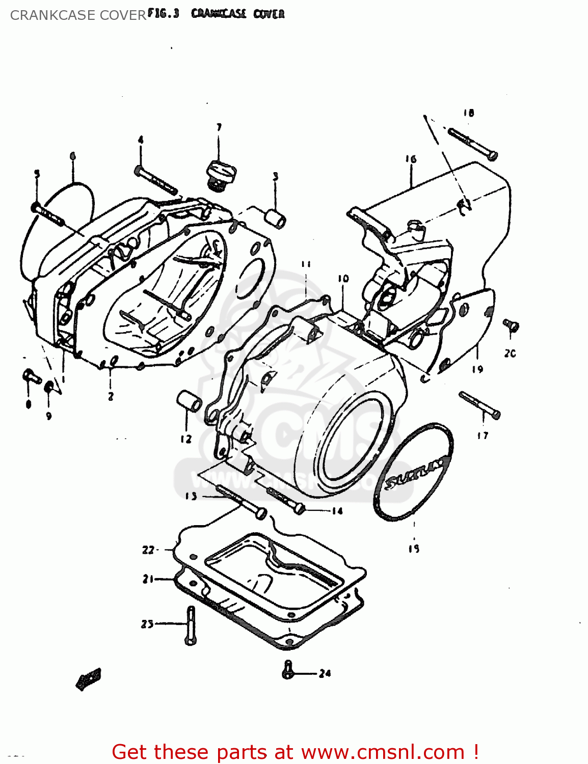 CRANKCASE COVER GT200 1979 (N) GENERAL EXPORT (E01)