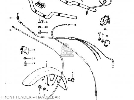 FRONT FENDER - HANDLEBAR - GT200 1979 (N) GENERAL EXPORT (E01)
