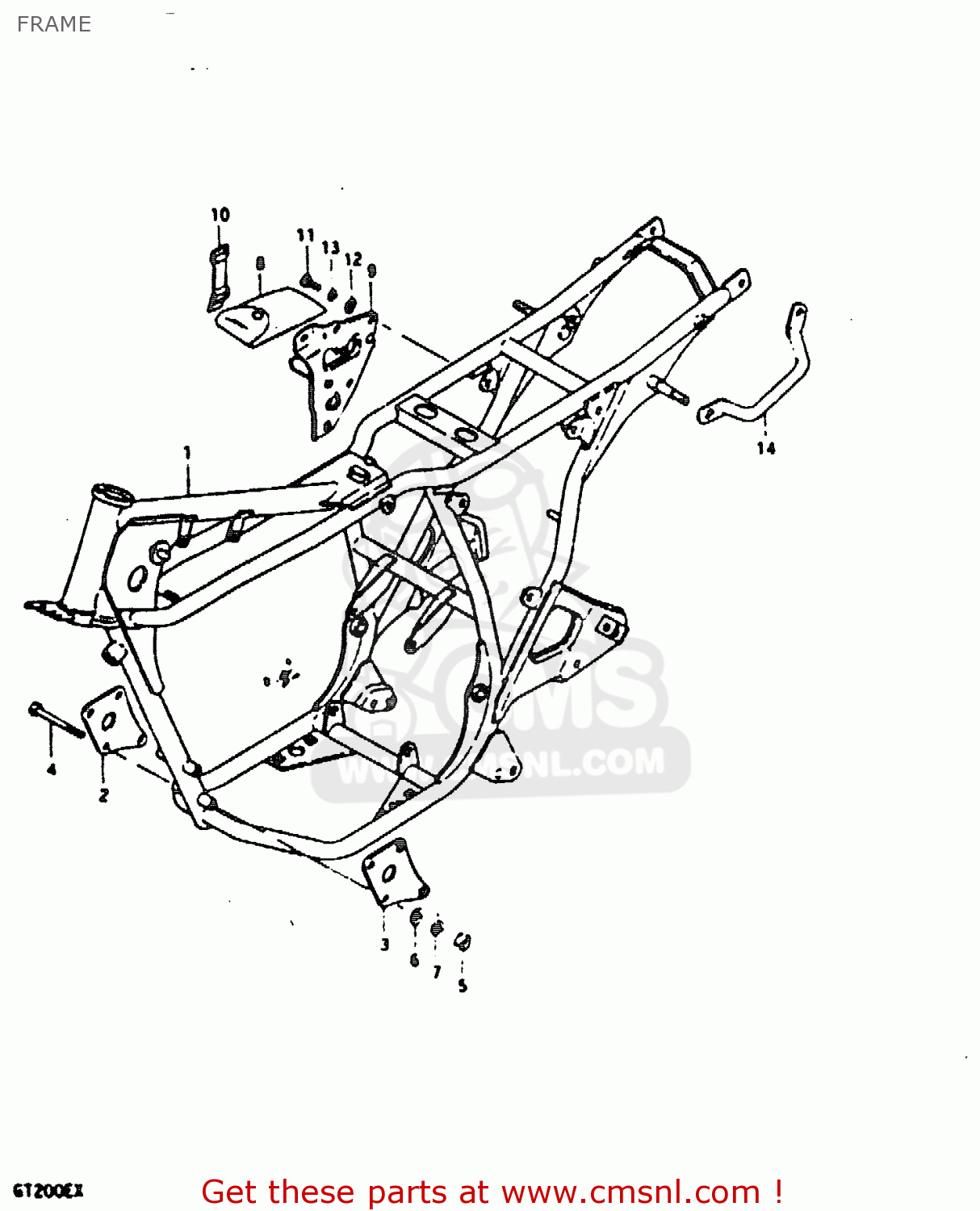 Suzuki GT200 1981 (X) (E01 E02 E06 E07 E09 E13 E21 E22 E24) FRAME - buy ...