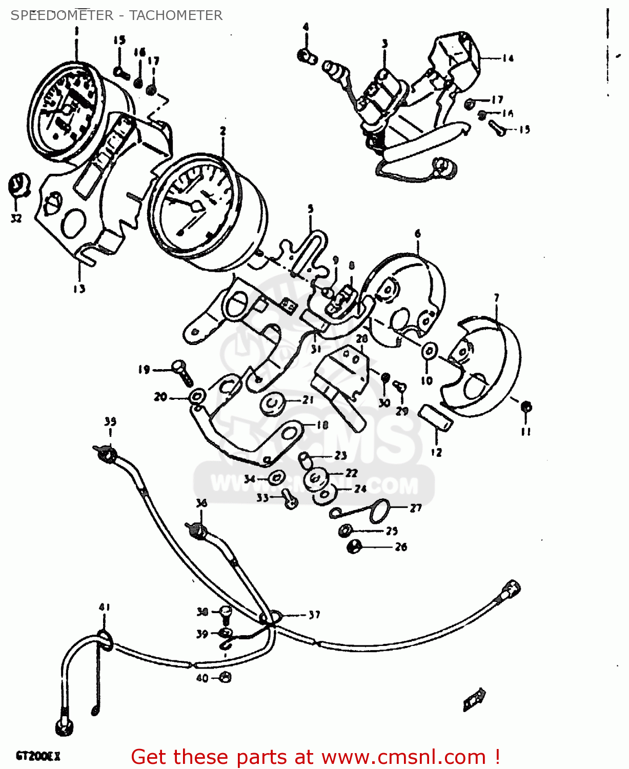 Suzuki GT200 1981 (X) (E01 E02 E06 E07 E09 E13 E21 E22 E24) SPEEDOMETER ...