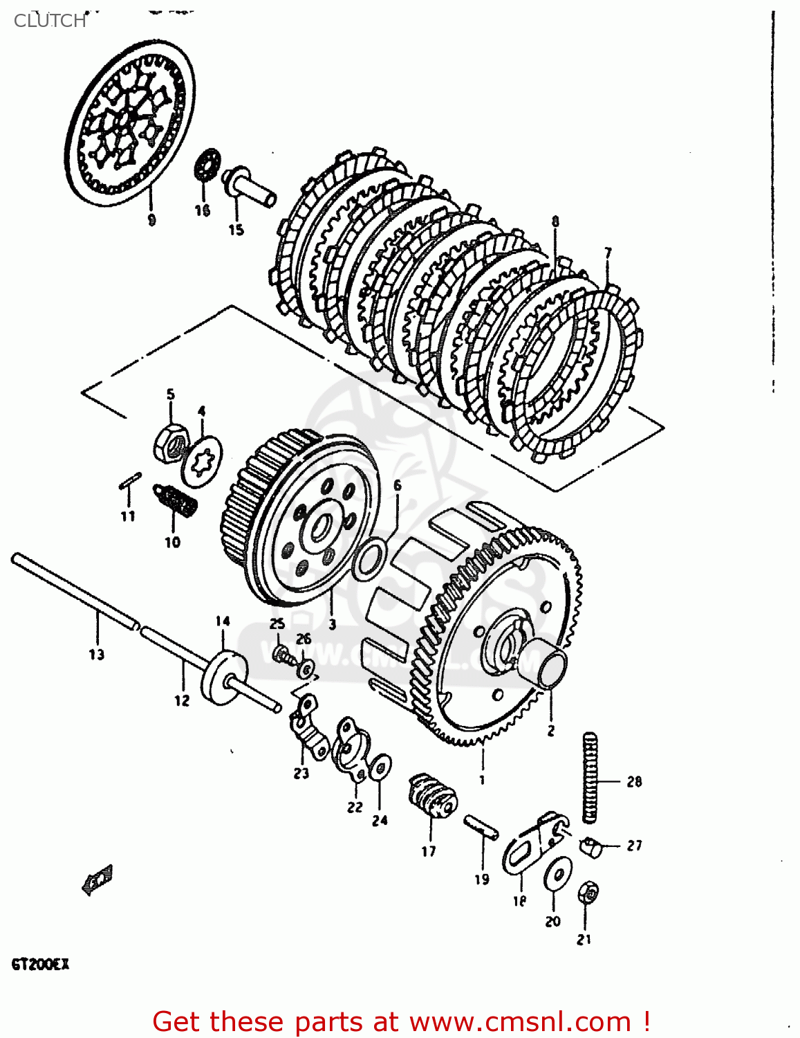 CLUTCH GT200 1981 (X) (E01 E02 E06 E07 E09 E13 E21 E22 E24)