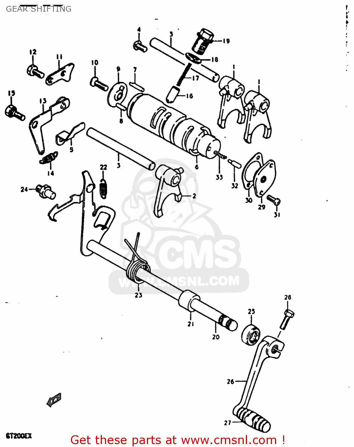GEAR SHIFTING GT200 1981 (X) (E01 E02 E06 E07 E09 E13 E21 E22 E24)
