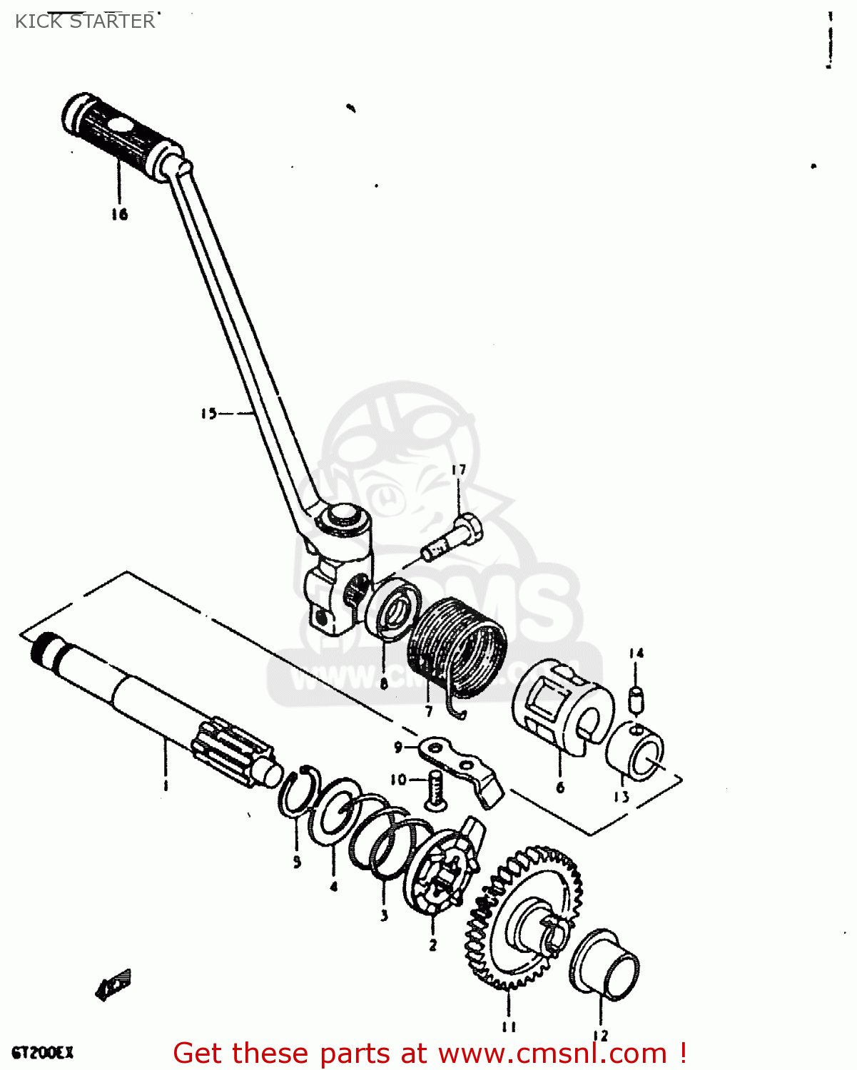 KICK STARTER GT200 1981 (X) (E01 E02 E06 E07 E09 E13 E21 E22 E24)