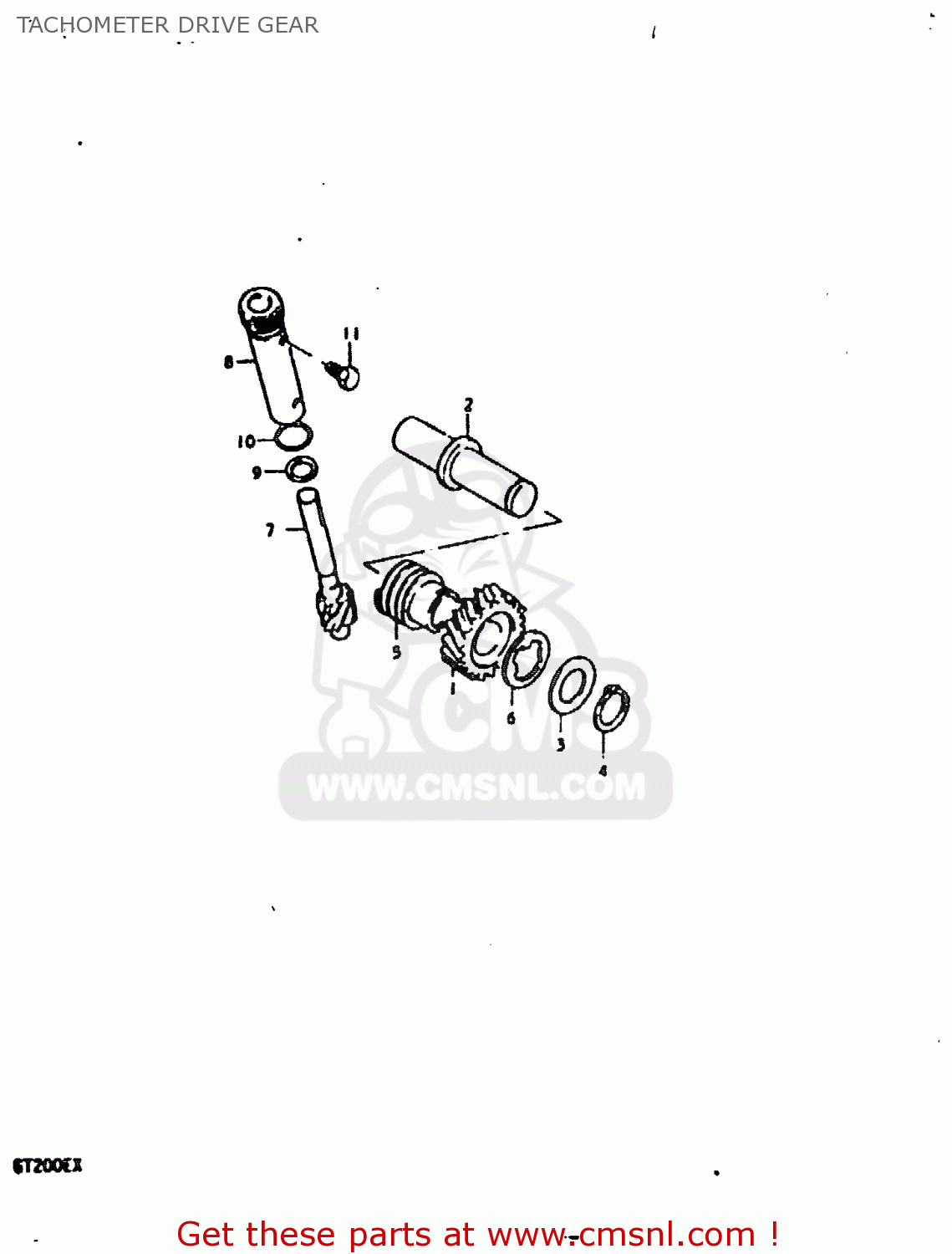TACHOMETER DRIVE GEAR GT200 1981 (X) (E01 E02 E06 E07 E09 E13 E21 E22 E24)