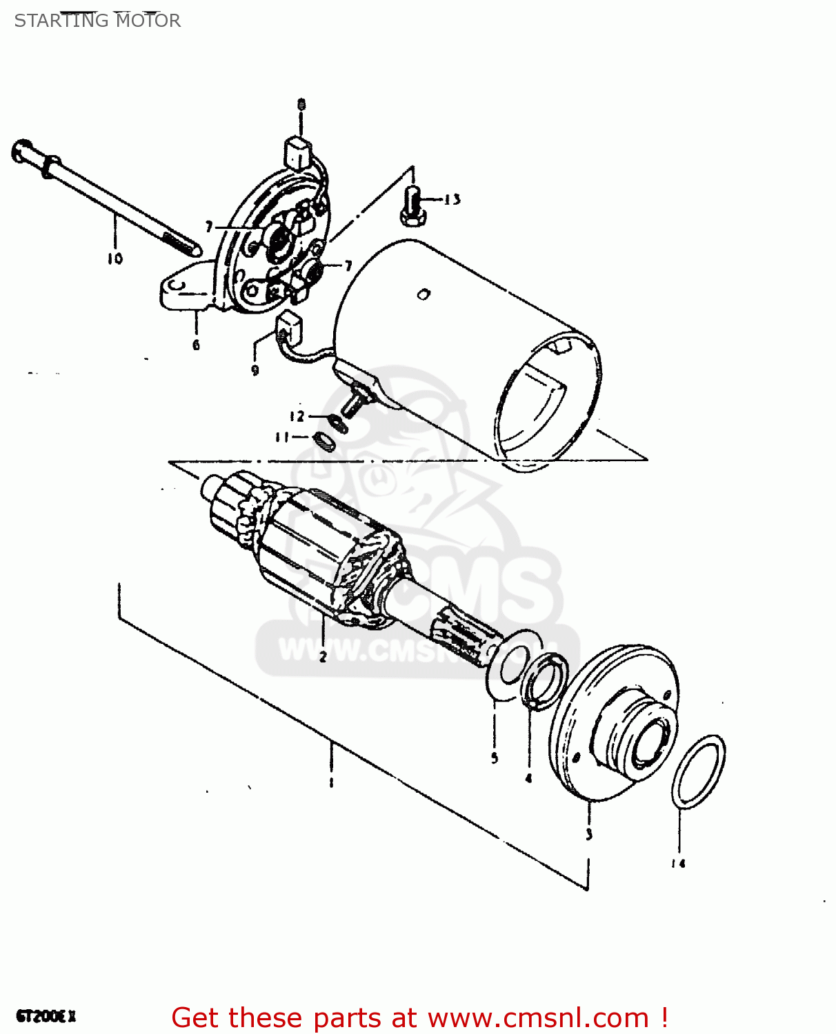 STARTING MOTOR GT200 1981 (X) (E01 E02 E06 E07 E09 E13 E21 E22 E24)