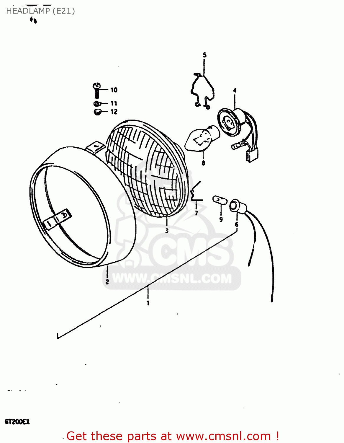 HEADLAMP (E21) GT200 1981 (X) (E01 E02 E06 E07 E09 E13 E21 E22 E24)