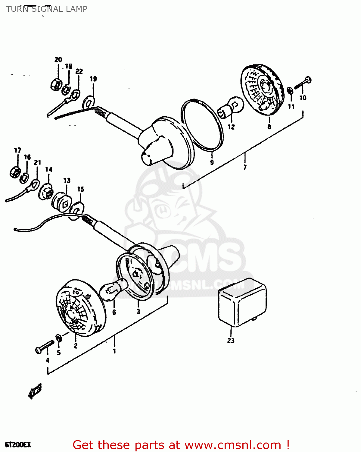 TURN SIGNAL LAMP GT200 1981 (X) (E01 E02 E06 E07 E09 E13 E21 E22 E24)