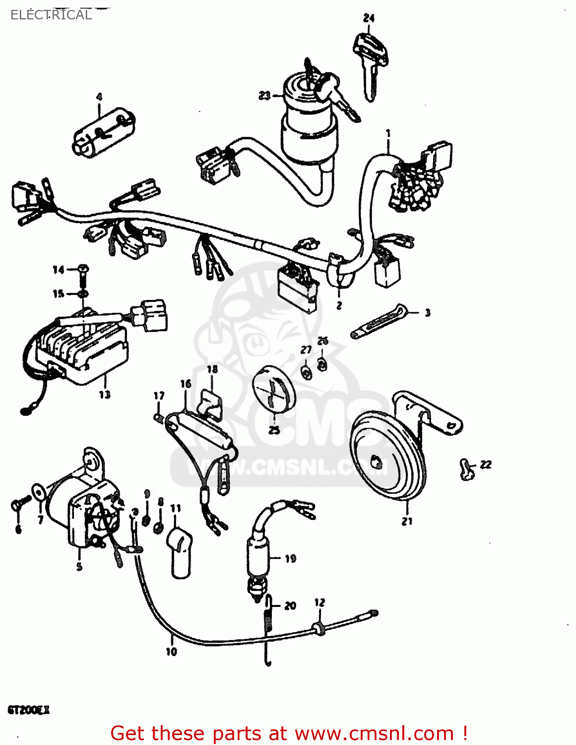 ELECTRICAL GT200 1981 (X) (E01 E02 E06 E07 E09 E13 E21 E22 E24)