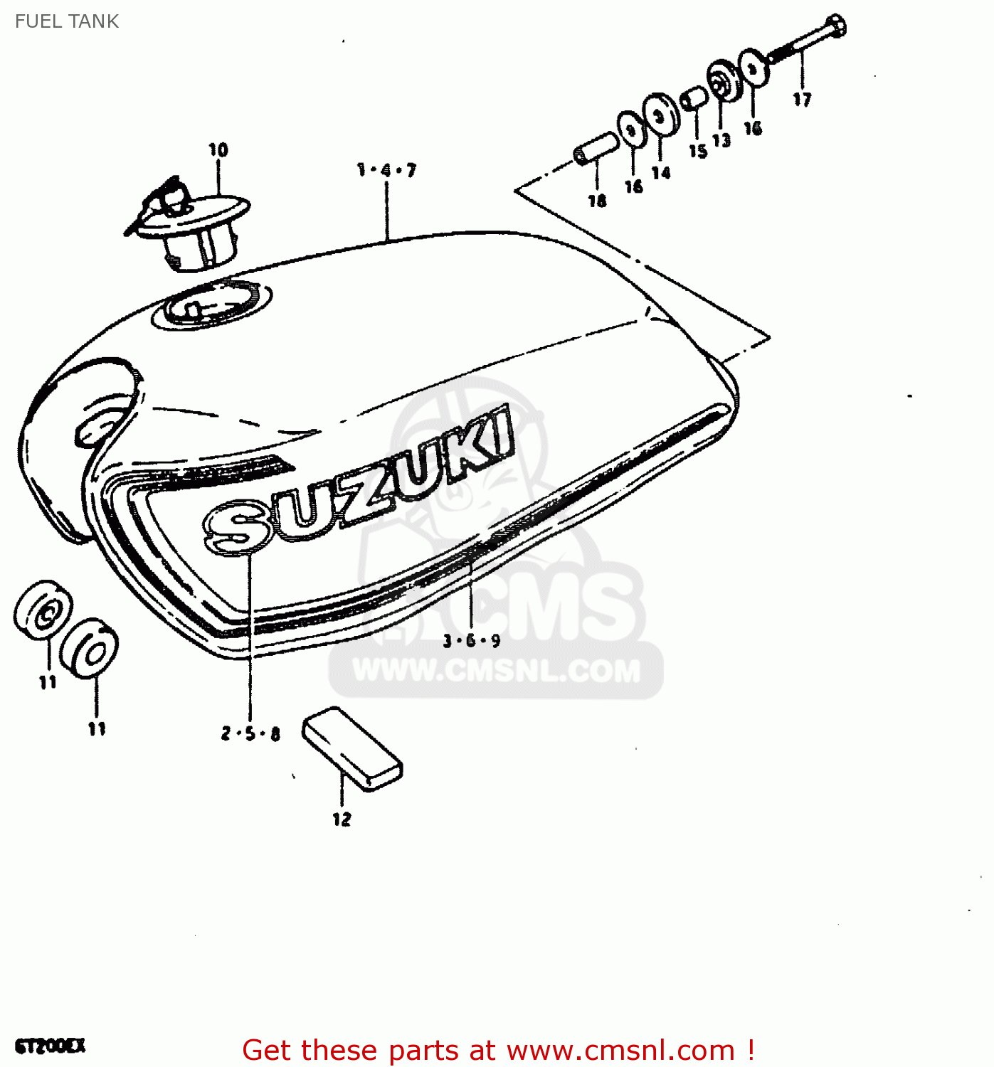 FUEL TANK GT200 1981 (X) (E01 E02 E06 E07 E09 E13 E21 E22 E24)