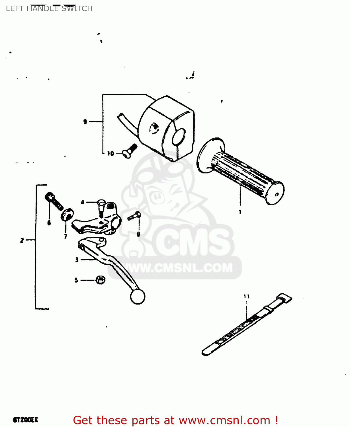 LEFT HANDLE SWITCH GT200 1981 (X) (E01 E02 E06 E07 E09 E13 E21 E22 E24)