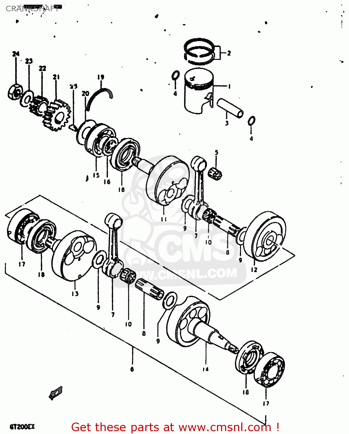 CRANKSHAFT GT200 1981 (X) (E01 E02 E06 E07 E09 E13 E21 E22 E24)