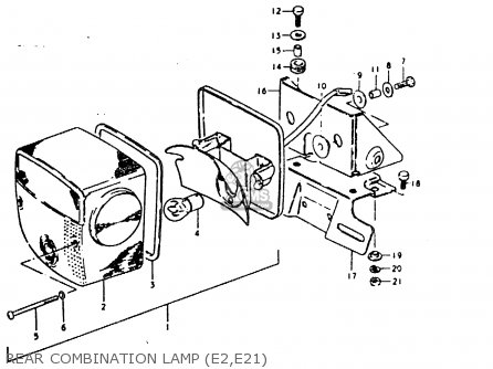 REAR COMBINATION LAMP (E2,E21) - GT200 1981 (X) (E01 E02 E06 E07 E09 E13 E21 E22 E24)