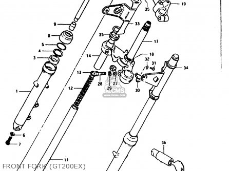 FRONT FORK (GT200EX) - GT200 1981 (X) (E01 E02 E06 E07 E09 E13 E21 E22 E24)