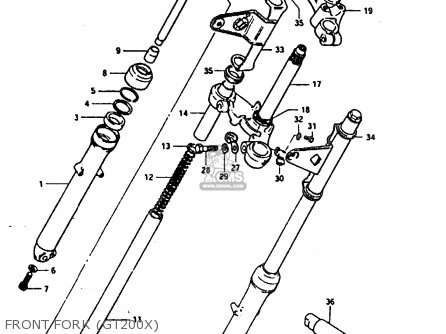 FRONT FORK (GT200X) - GT200 1981 (X) (E01 E02 E06 E07 E09 E13 E21 E22 E24)