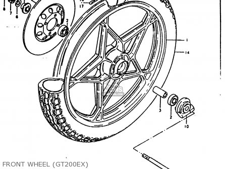 FRONT WHEEL (GT200EX) - GT200 1981 (X) (E01 E02 E06 E07 E09 E13 E21 E22 E24)