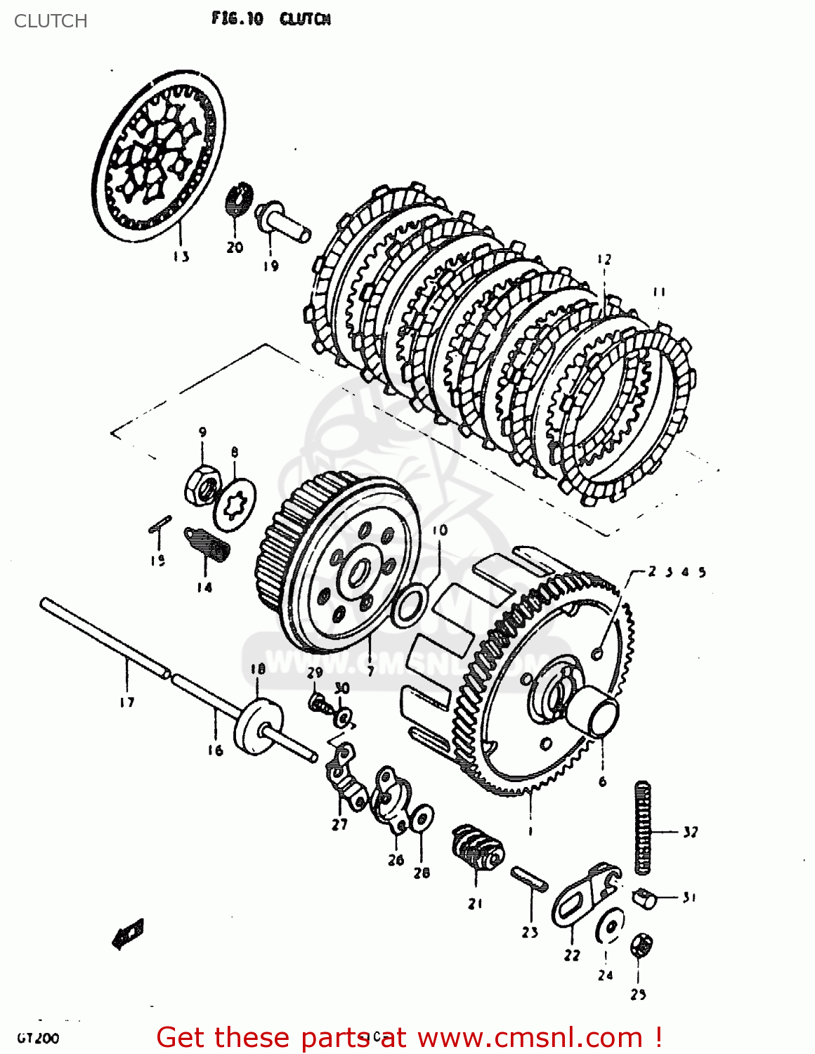CLUTCH GT200E 1979 (N) GENERAL EXPORT (E01)