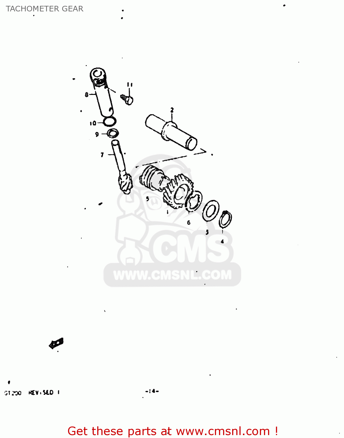 TACHOMETER GEAR GT200E 1979 (N) GENERAL EXPORT (E01)