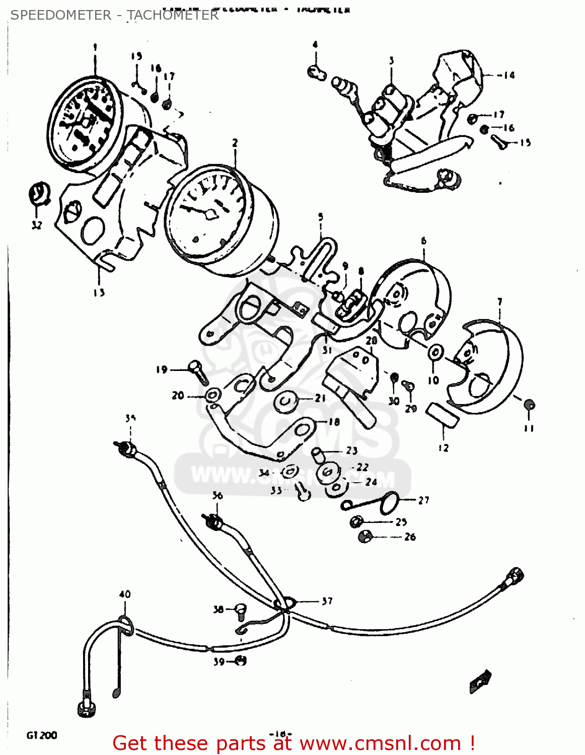 SPEEDOMETER - TACHOMETER GT200E 1979 (N) GENERAL EXPORT (E01)
