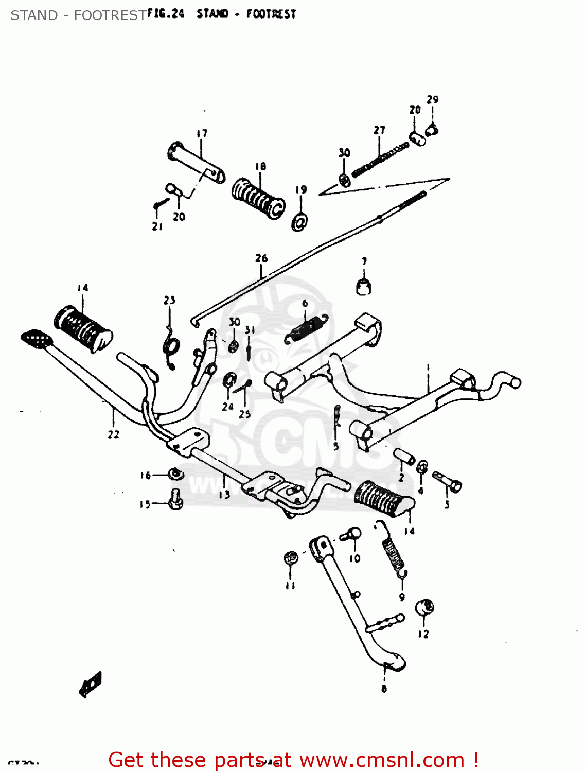 STAND - FOOTREST GT200E 1979 (N) GENERAL EXPORT (E01)