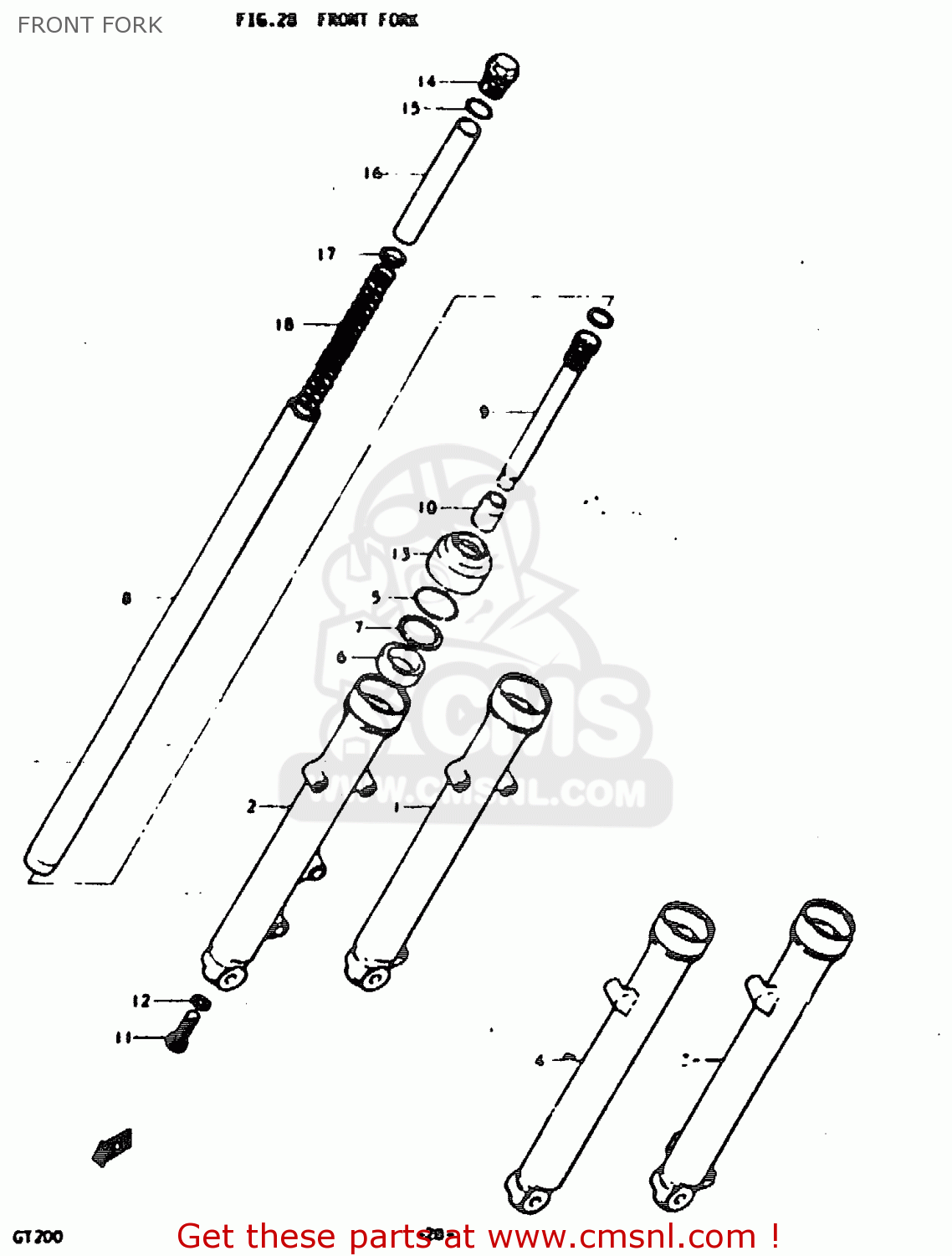 FRONT FORK GT200E 1979 (N) GENERAL EXPORT (E01)