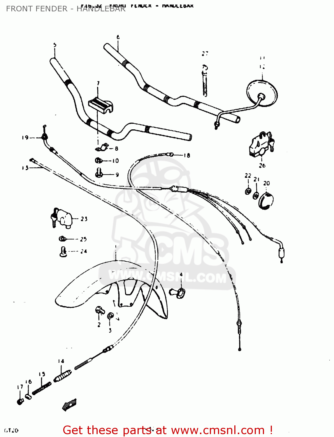 FRONT FENDER - HANDLEBAR GT200E 1979 (N) GENERAL EXPORT (E01)