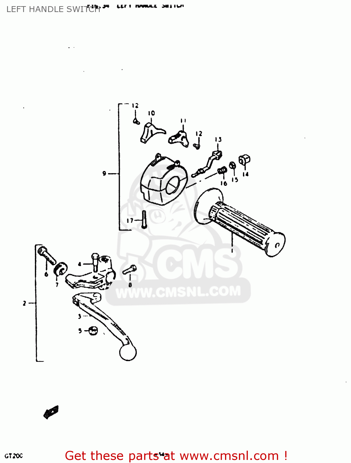 LEFT HANDLE SWITCH GT200E 1979 (N) GENERAL EXPORT (E01)