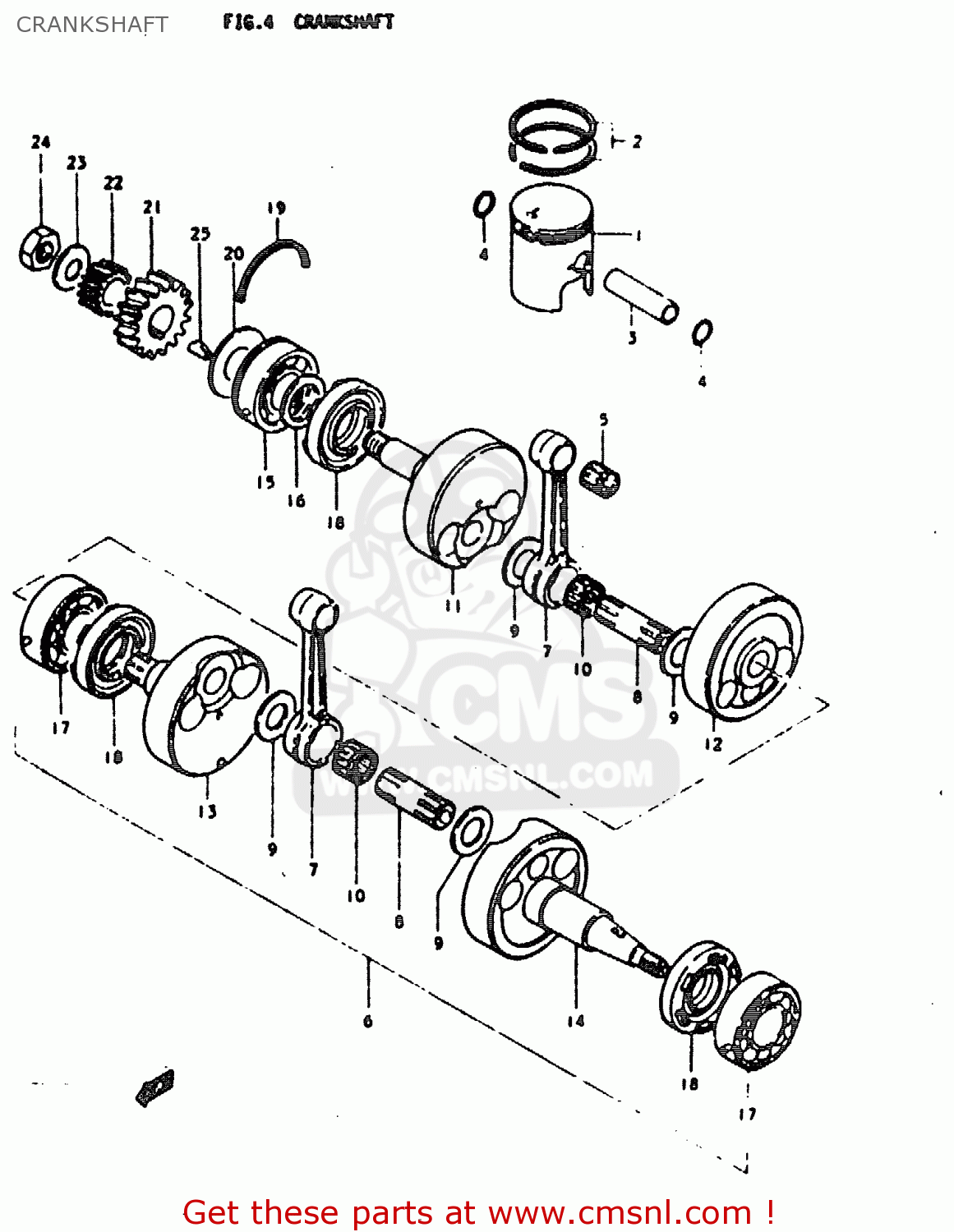 CRANKSHAFT GT200E 1979 (N) GENERAL EXPORT (E01)