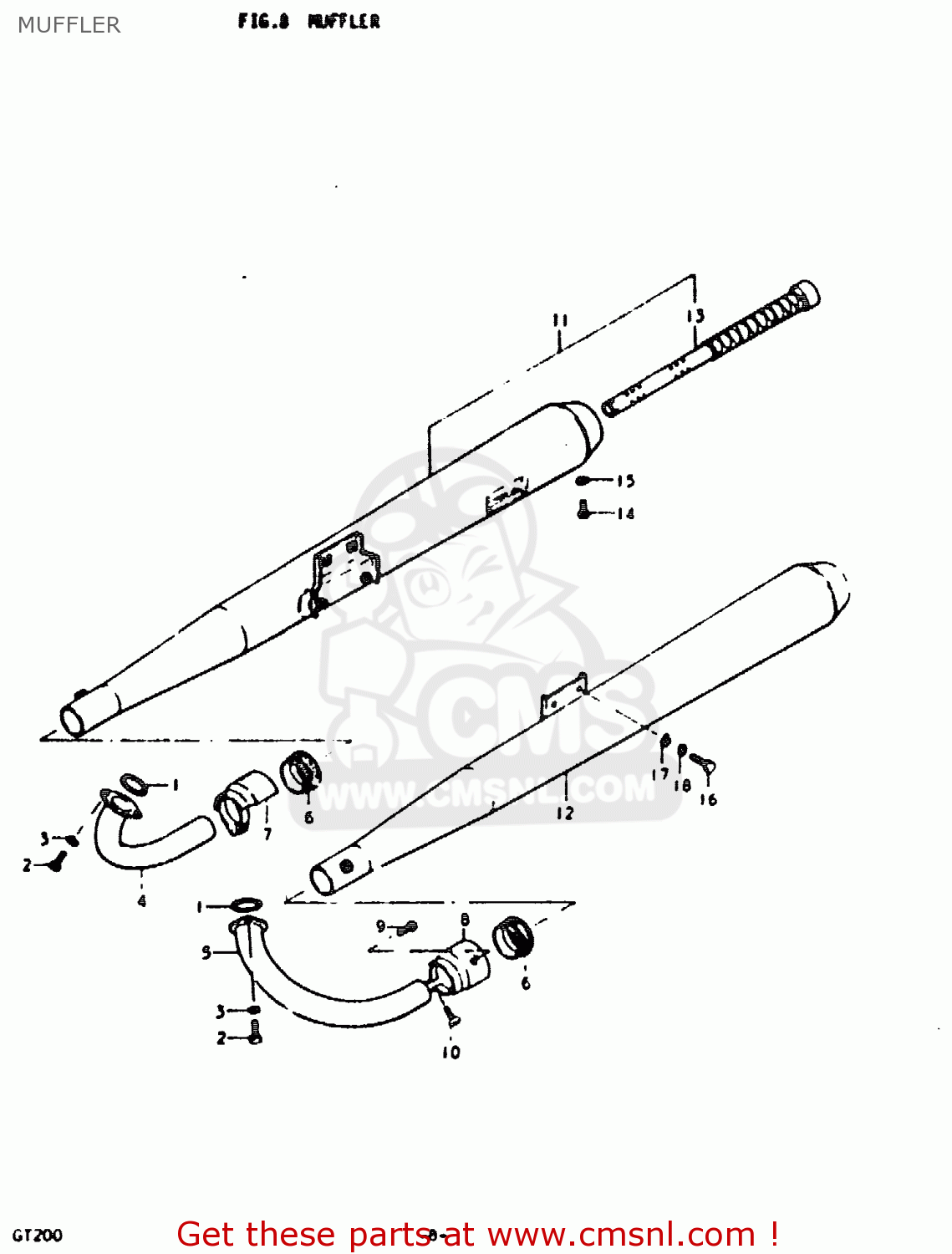 MUFFLER GT200E 1979 (N) GENERAL EXPORT (E01)