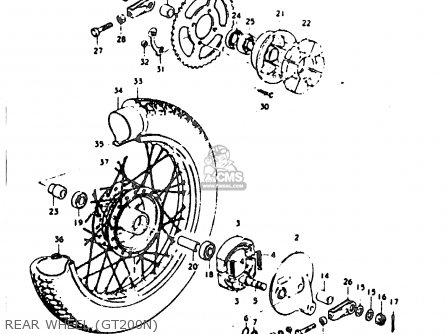 REAR WHEEL (GT200N) - GT200E 1979 (N) GENERAL EXPORT (E01)