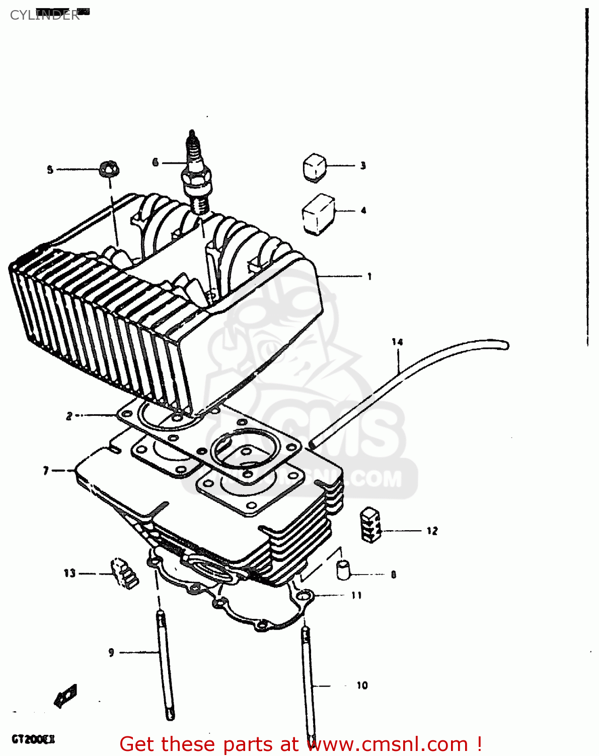 CYLINDER GT200E 1981 (X) (E01 E02 E06 E07 E09 E13 E21 E22 E24)